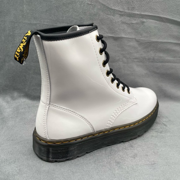 Dr. Martens Unisex‎ Zavala White Patent Leather Combat Boots Women’s US 7 - Picture 2 of 12